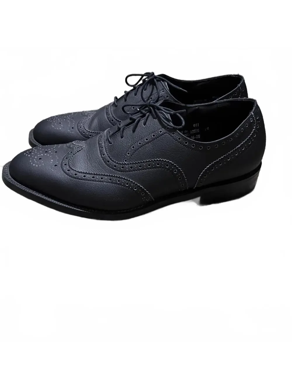 Vegetarian Shoes Men 11 US Black Brogue Wingtip Oxfords Made in England Vegan